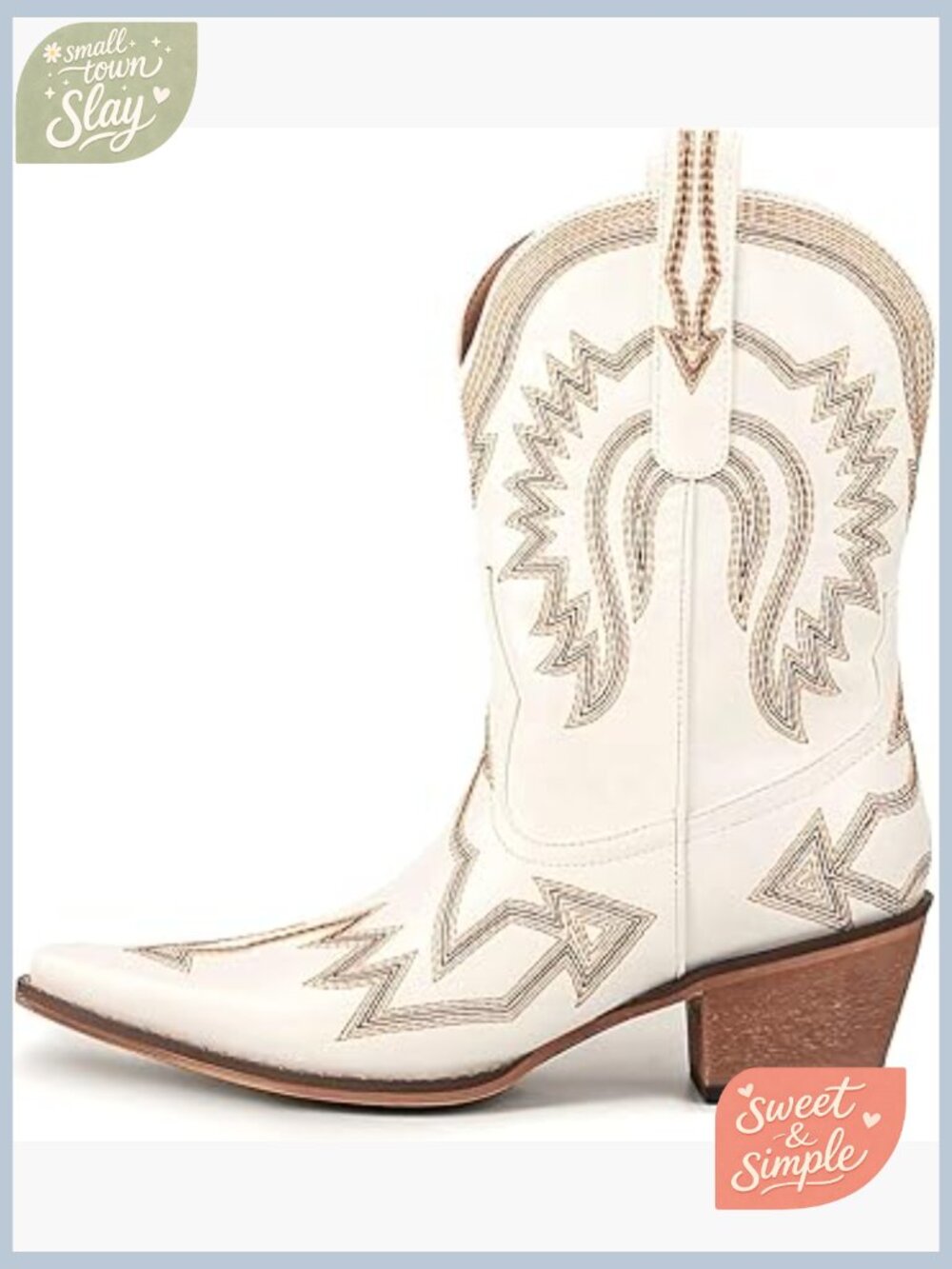 Embroidered Cowgirl Boots Pointed Toe Chunky Heel Ankle Boots